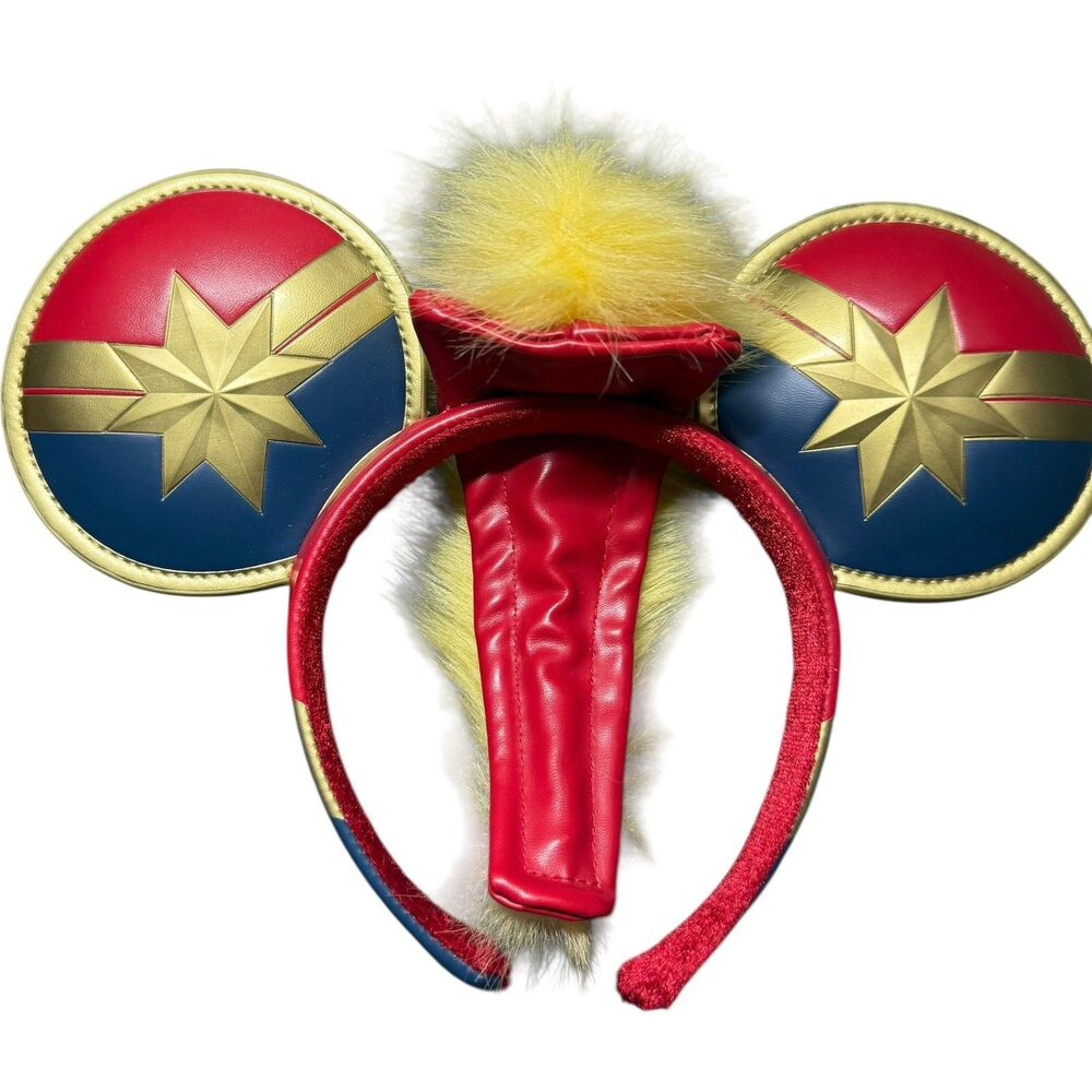 Disney Parks Captain Marvel Mickey Ears Headband Higher Further Faster Mohawk